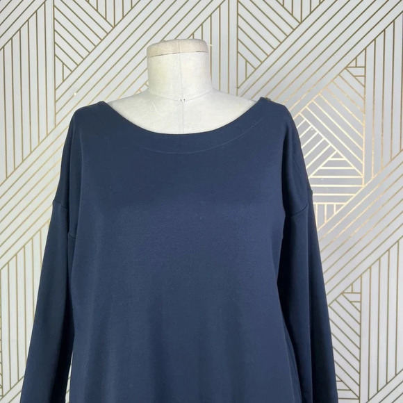 Hobbs London Navy‎ Blue Zip Shoulder Pocket Shift Dress Size US 6 - Picture 3 of 12